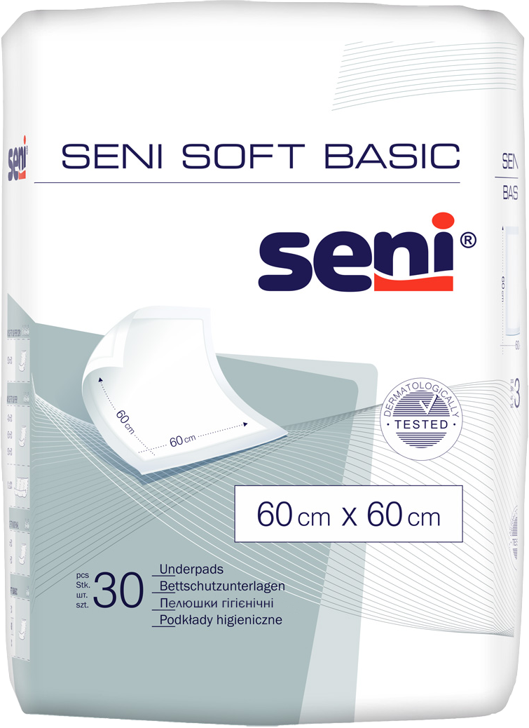 Пелюшки гігієнічні SENI SOFT Basic 60х60 см. (30 шт.)